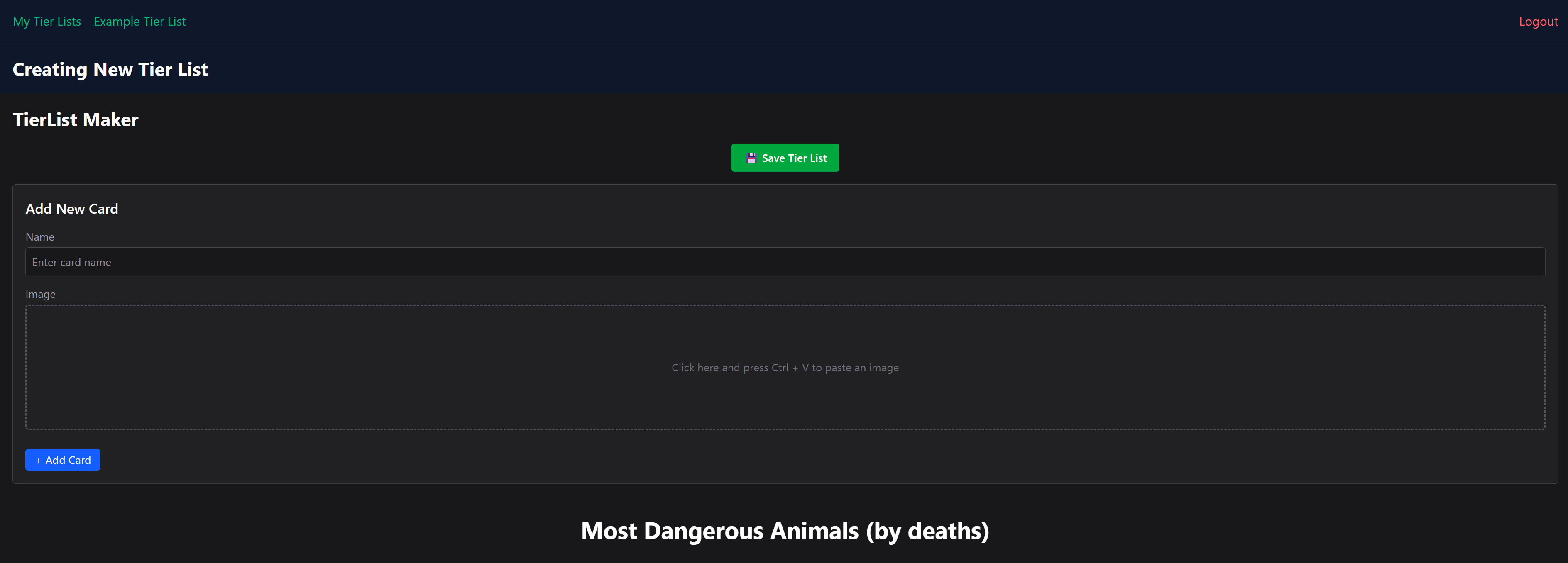 Add card form before typing