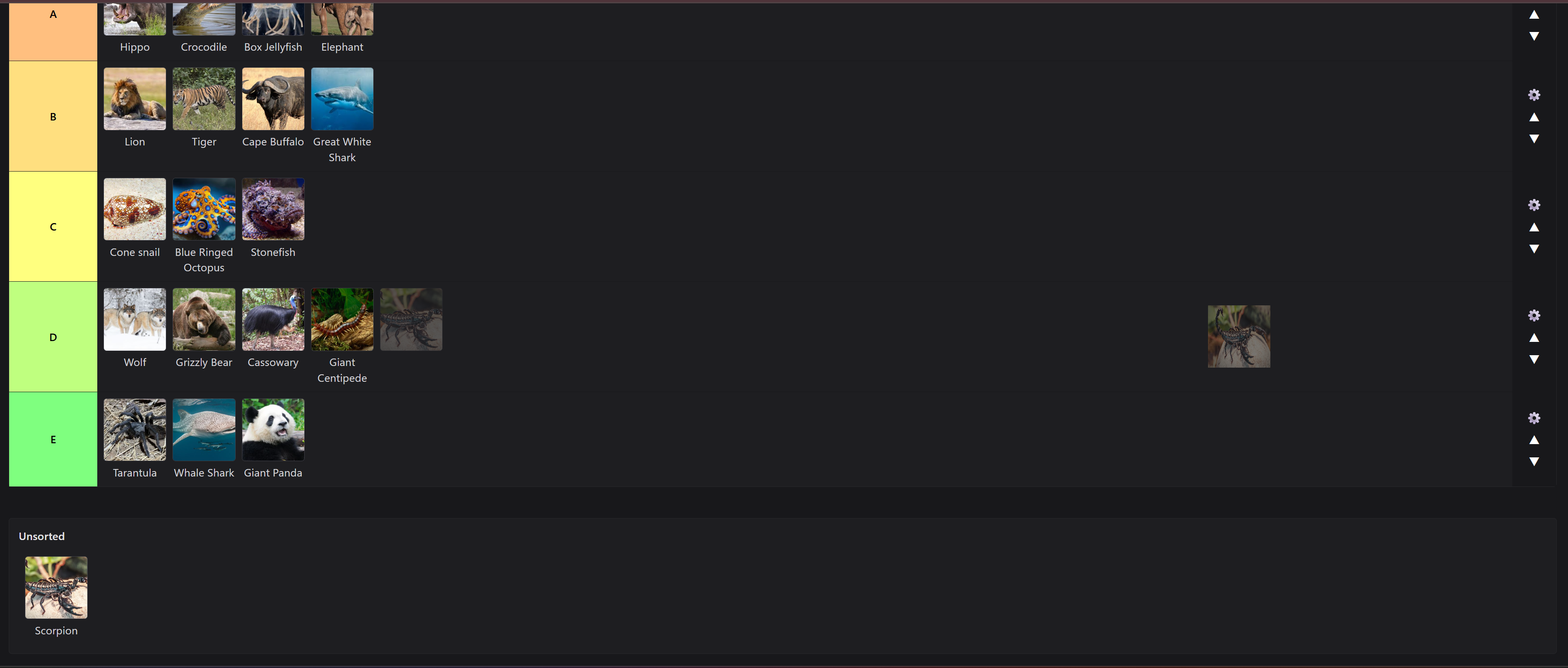 Ghost preview at the end of a tier row